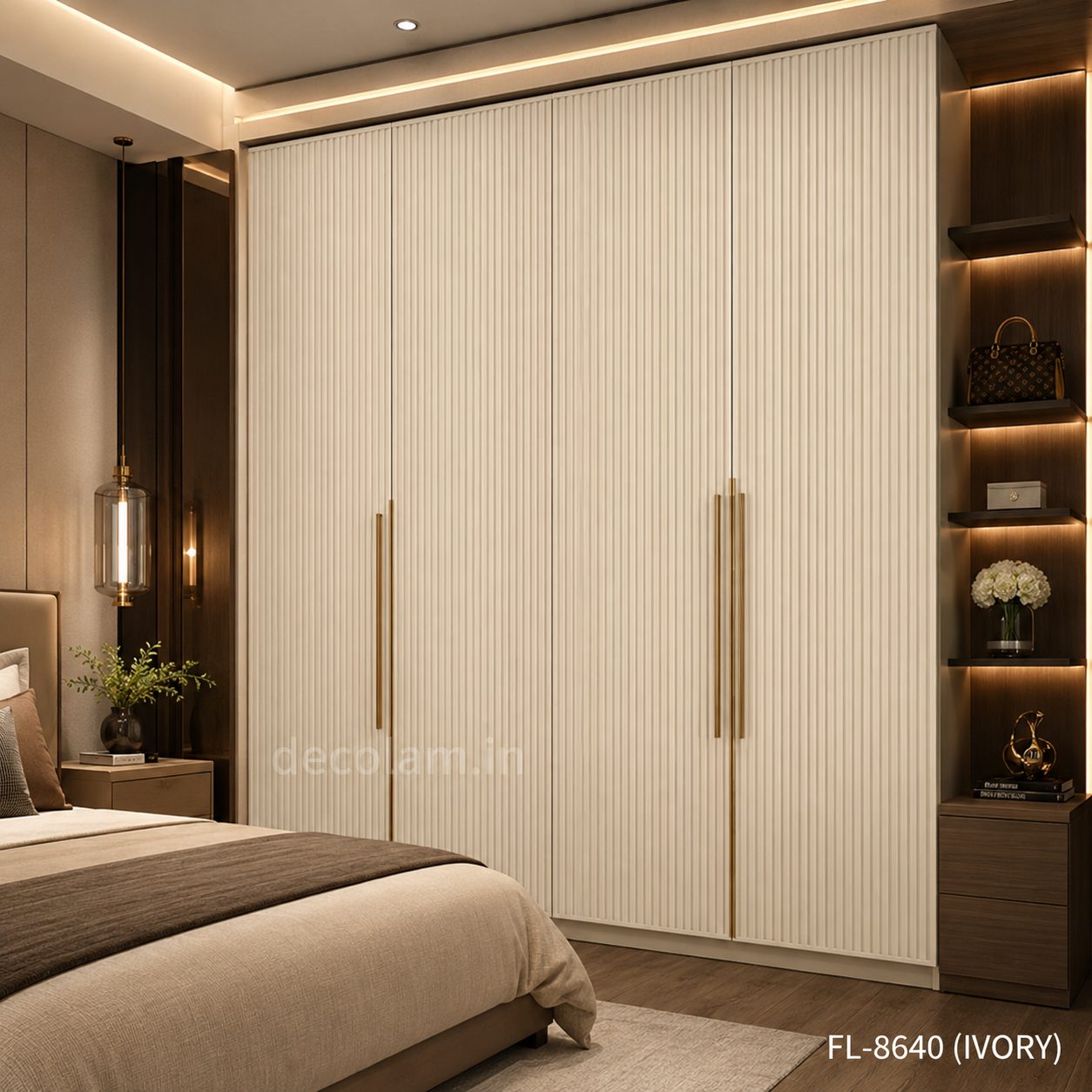 Decolam Fluted Series FL-8640 Ivory Acrylic Laminate image 3