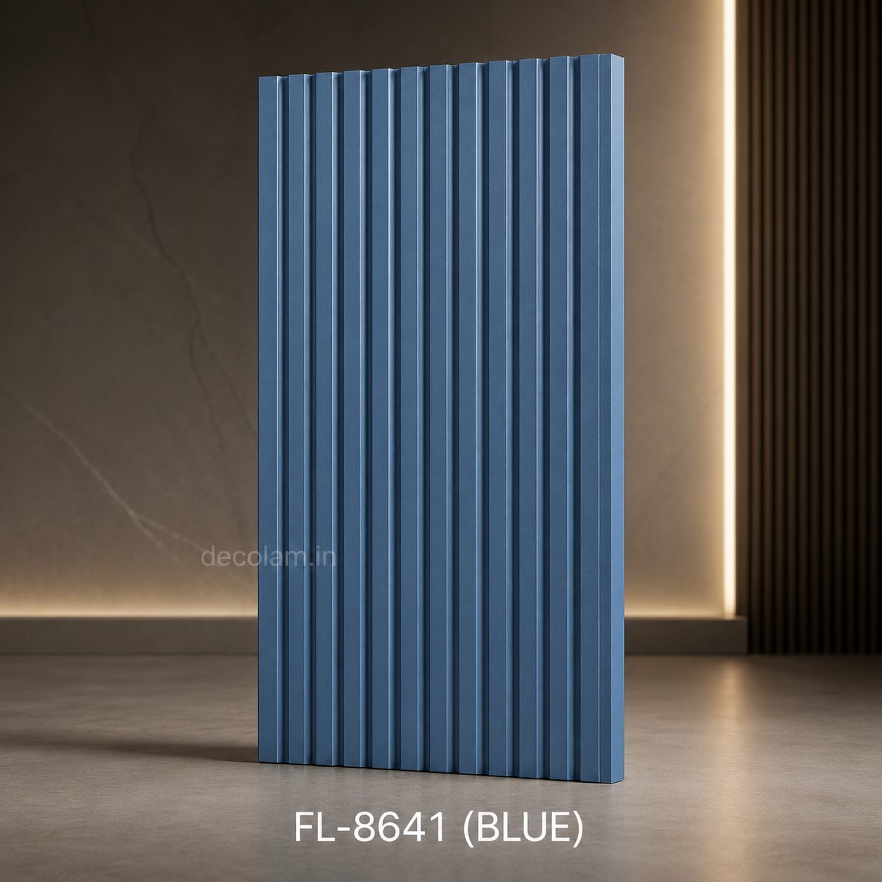 Decolam Fluted Series FL-8641 Blue Acrylic Laminate image 1