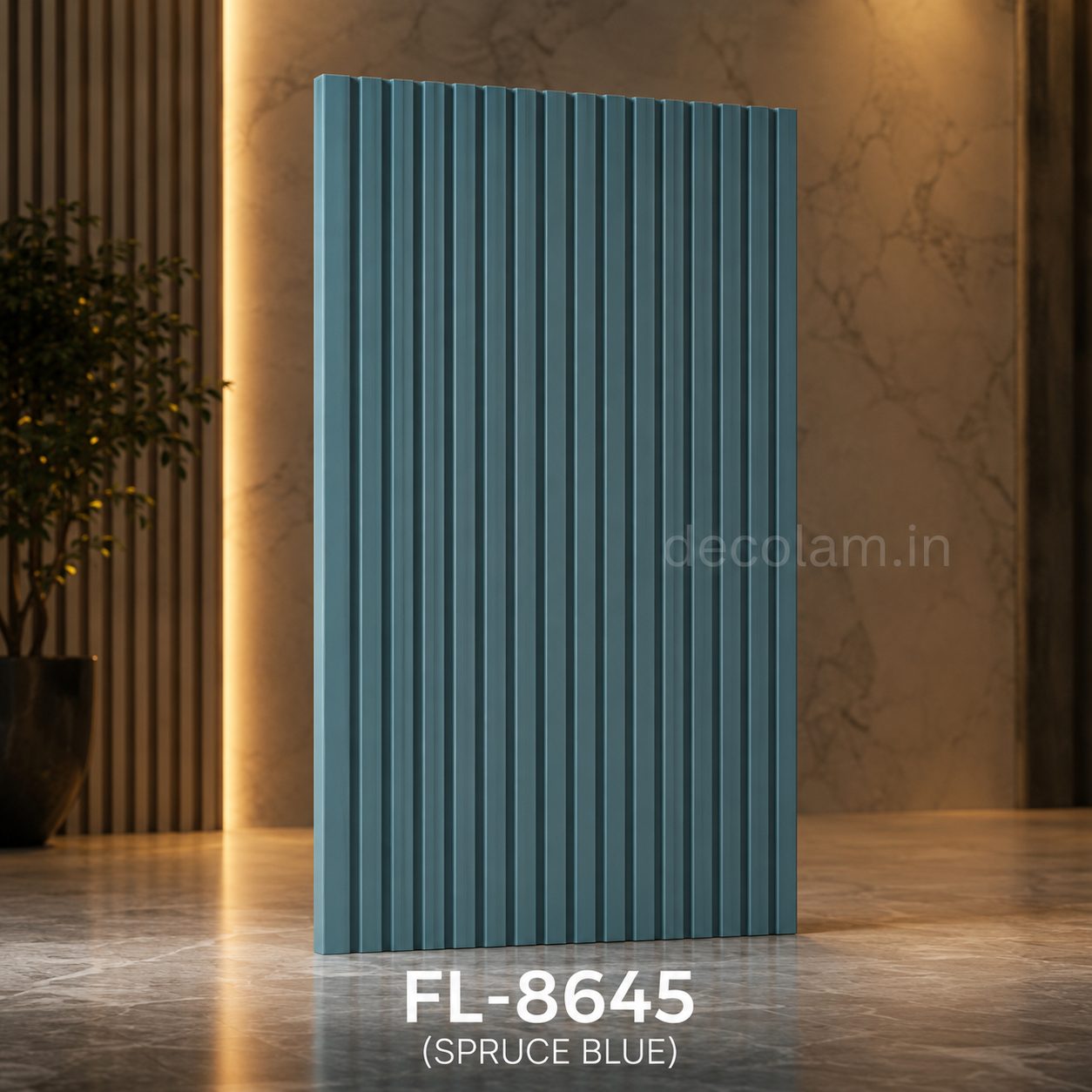 Decolam Fluted Series FL-8645 Spruce Blue Acrylic Laminate image 1
