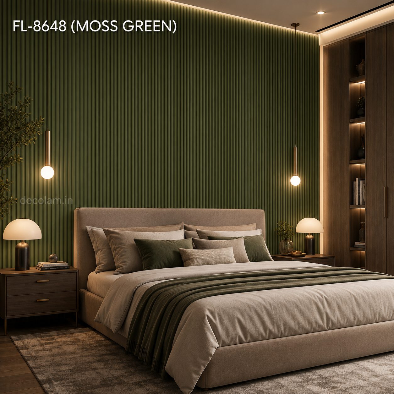 Decolam Fluted Series FL-8648 Moss Green Acrylic Laminate image 2