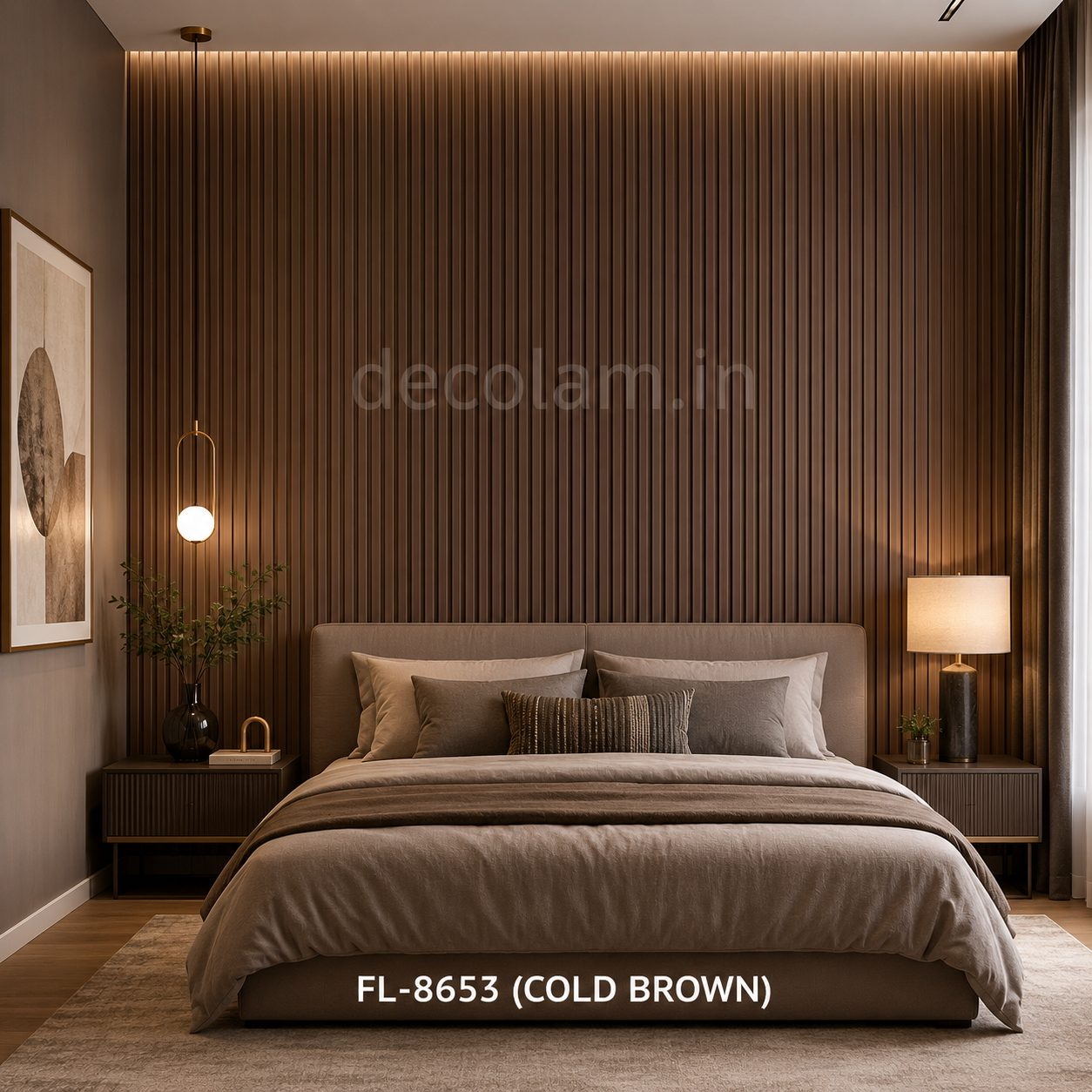 Decolam Fluted Series FL-8653 Cold Brown Acrylic Laminate image 2