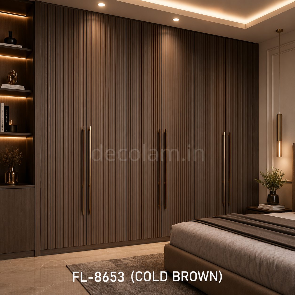 Decolam Fluted Series FL-8653 Cold Brown Acrylic Laminate image 3
