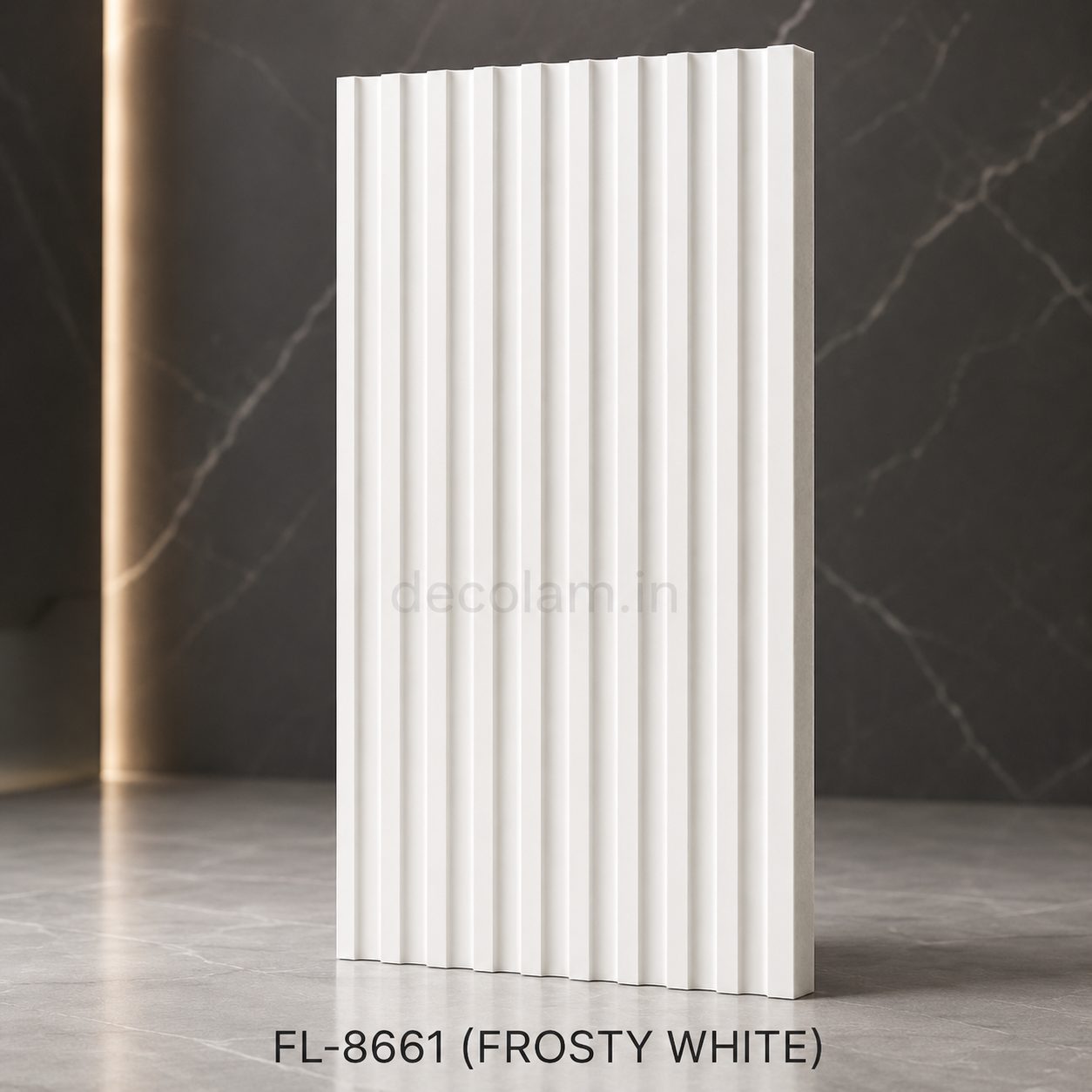 Decolam Fluted Series FL-8661 Frosty White Acrylic Laminate image 1