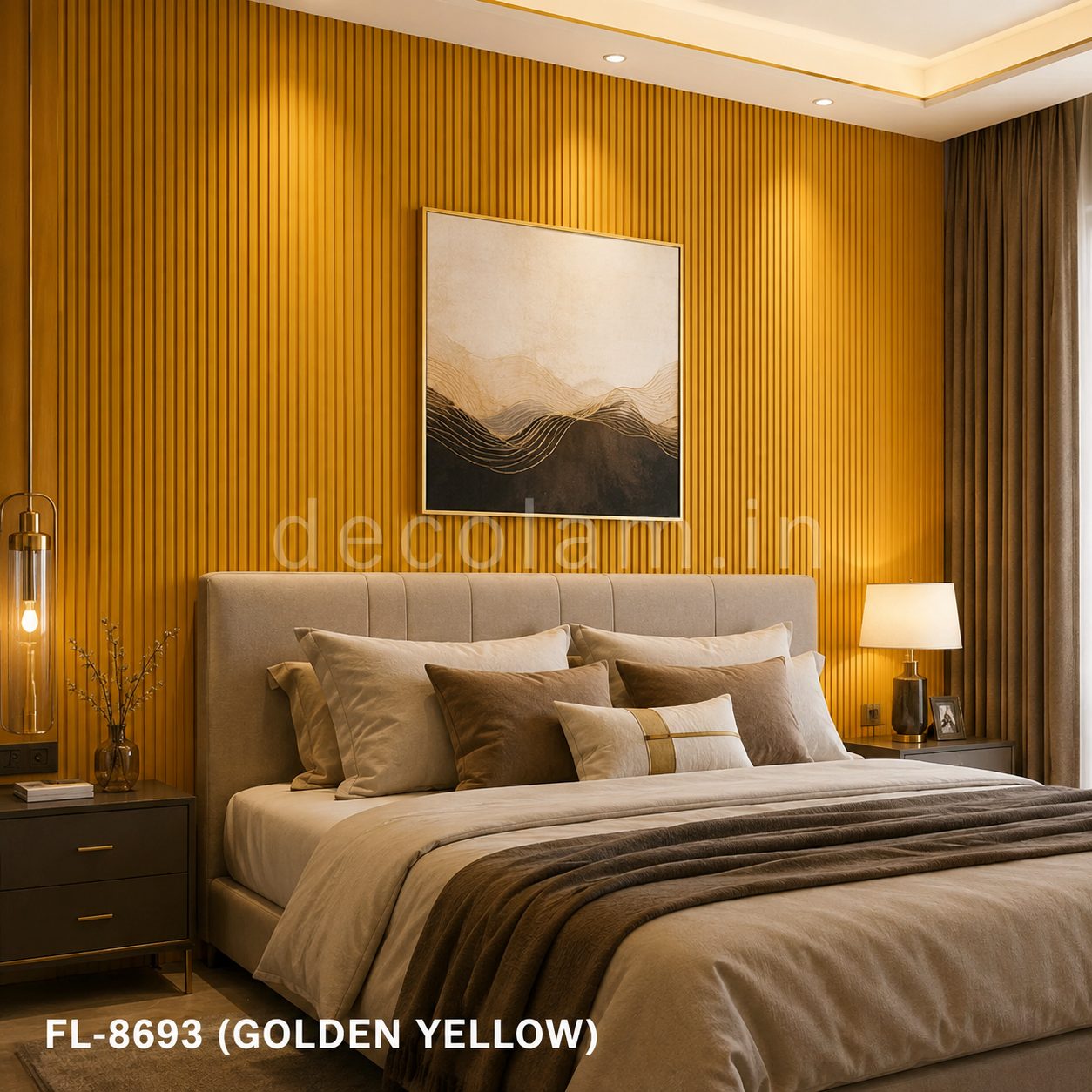 Decolam Fluted Series FL-8693 Golden Yellow Acrylic Laminate image 2