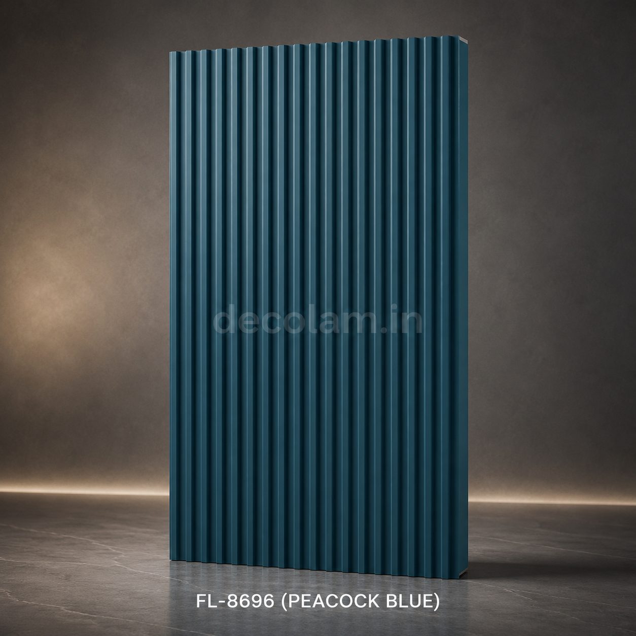 Decolam Fluted Series FL-8696 Peacock Blue Acrylic Laminate image 1