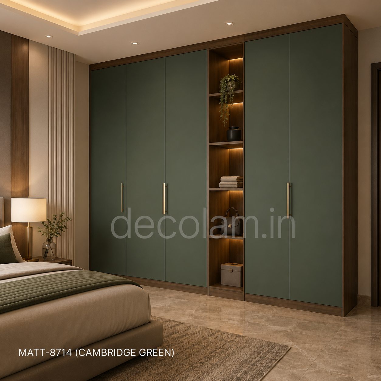 Decolam Fluted Series FL-8714 Cambridge Green Acrylic Laminate image 3
