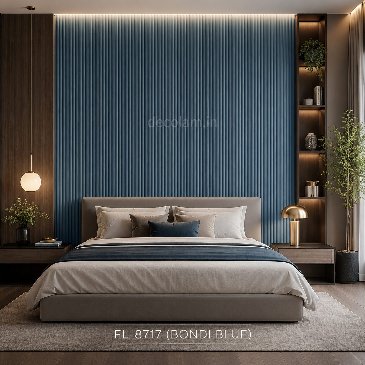 Decolam Fluted Series FL-8717 Bondi Blue Acrylic Laminate image 2