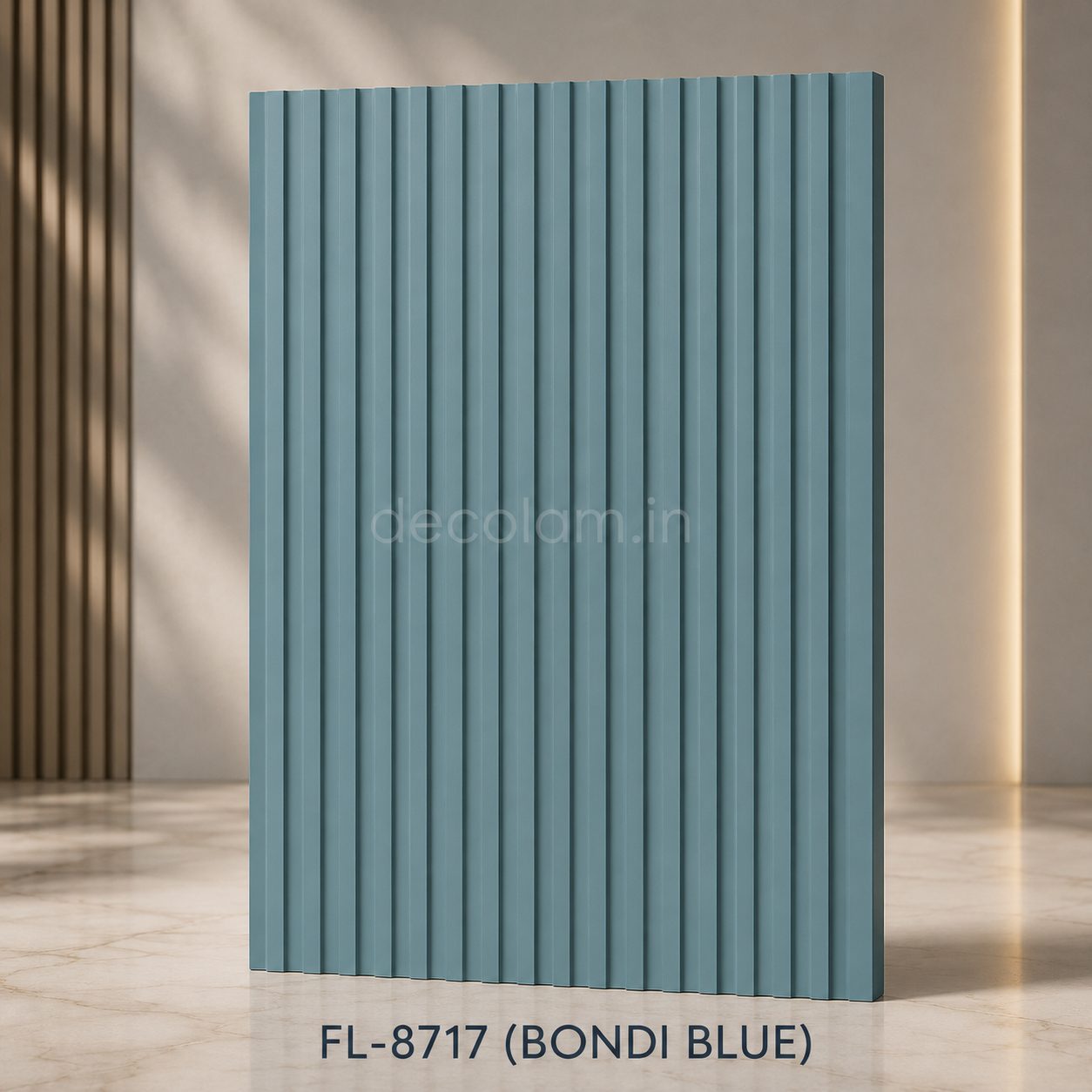 Decolam Fluted Series FL-8717 Bondi Blue Acrylic Laminate image 1