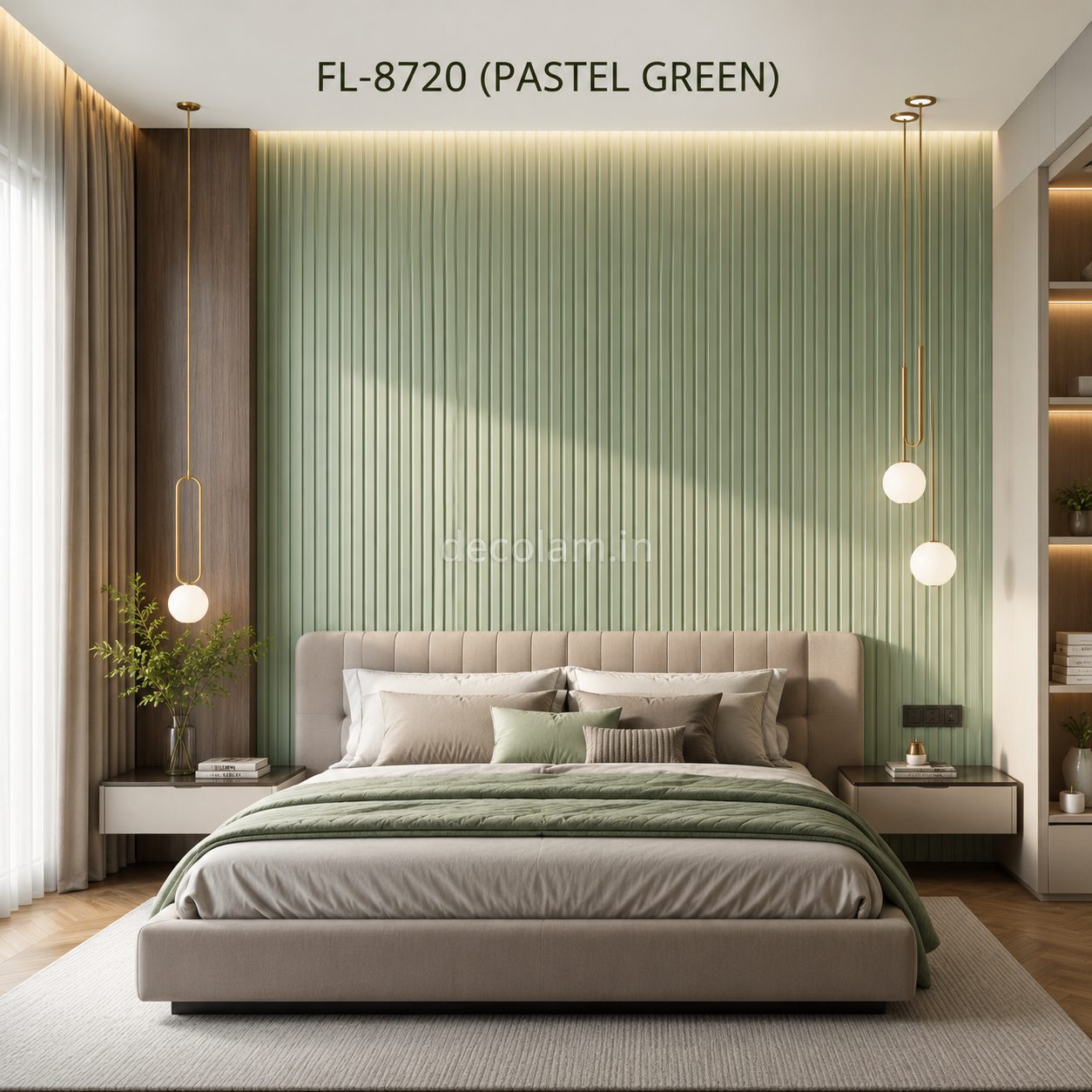 Decolam Fluted Series FL-8720 Pastel Green Acrylic Laminate image 2