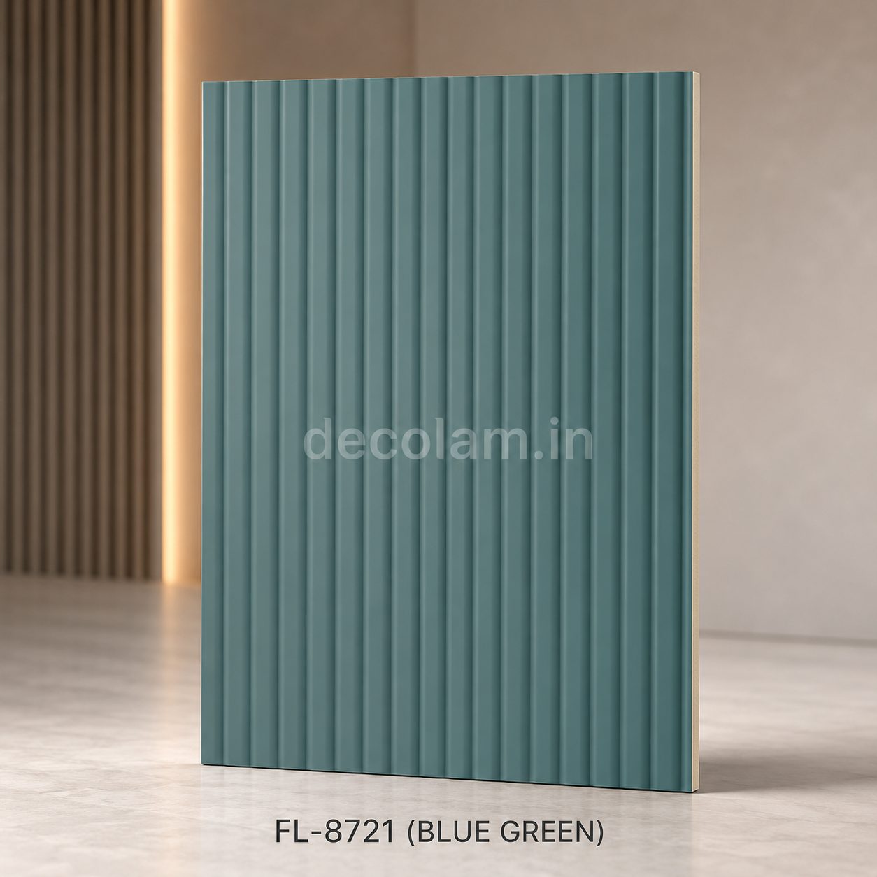 Decolam Fluted Series FL-8721 Blue Green Acrylic Laminate image 1