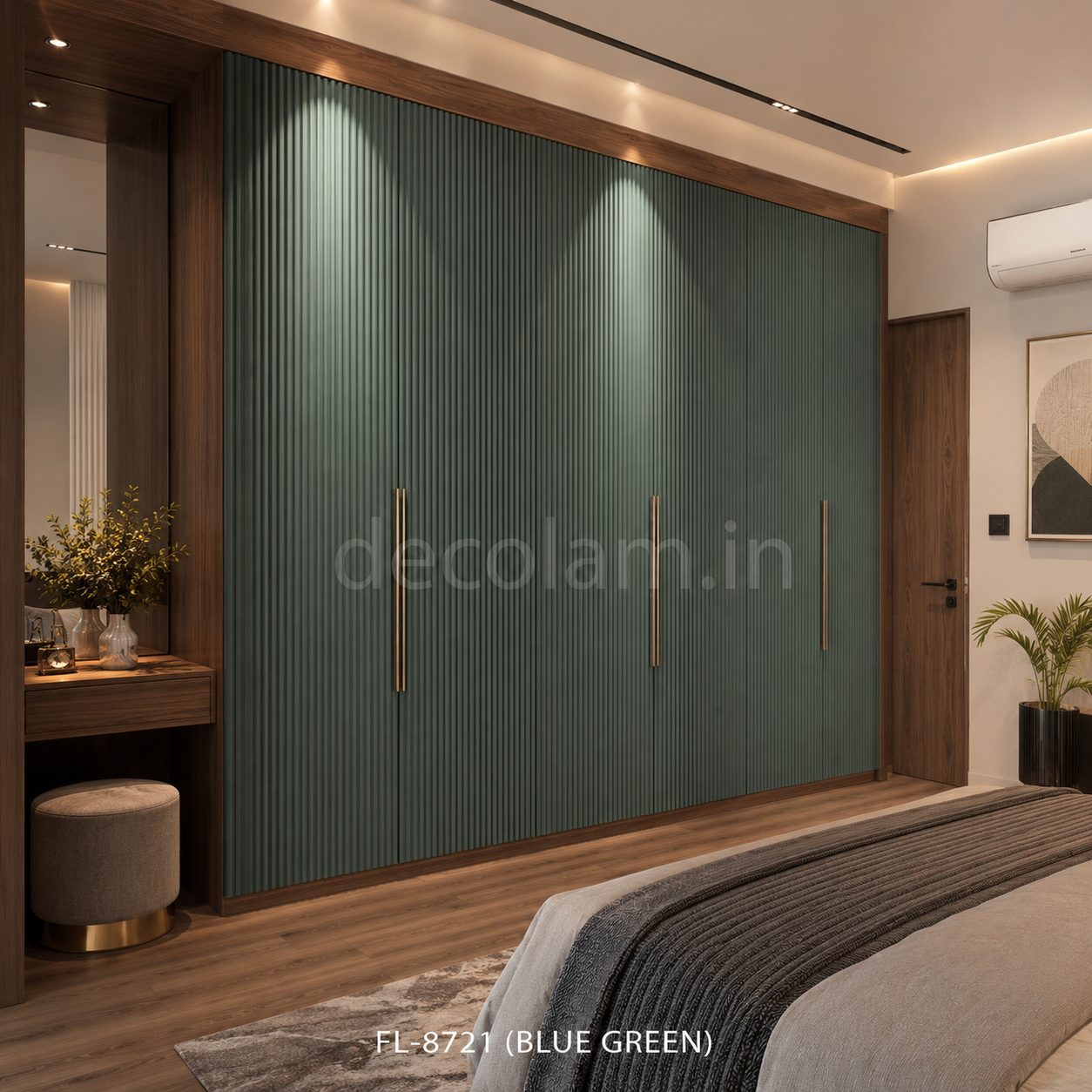 Decolam Fluted Series FL-8721 Blue Green Acrylic Laminate image 3