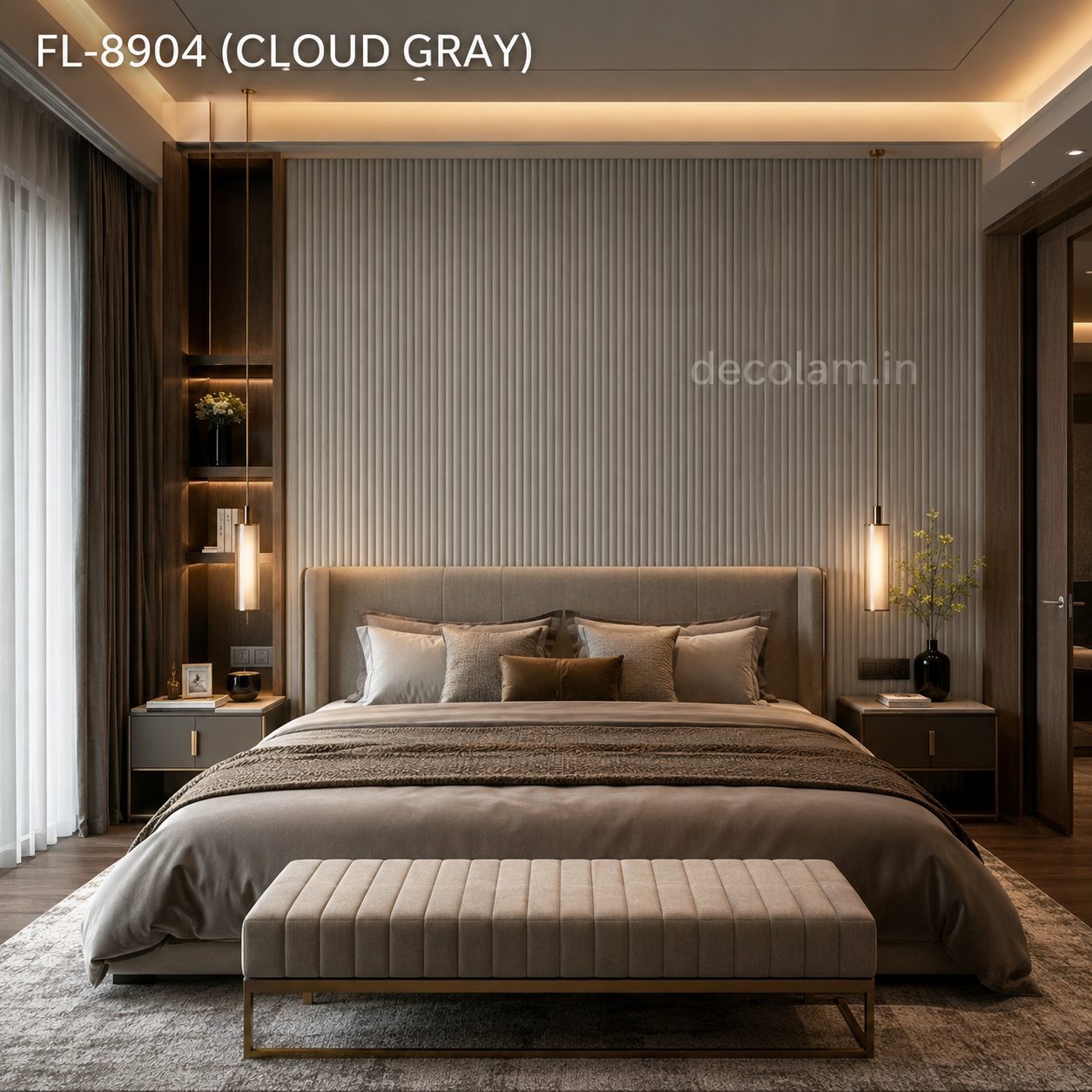 Decolam Fluted Series FL-8904 Cloud Gray Acrylic Laminate image 2