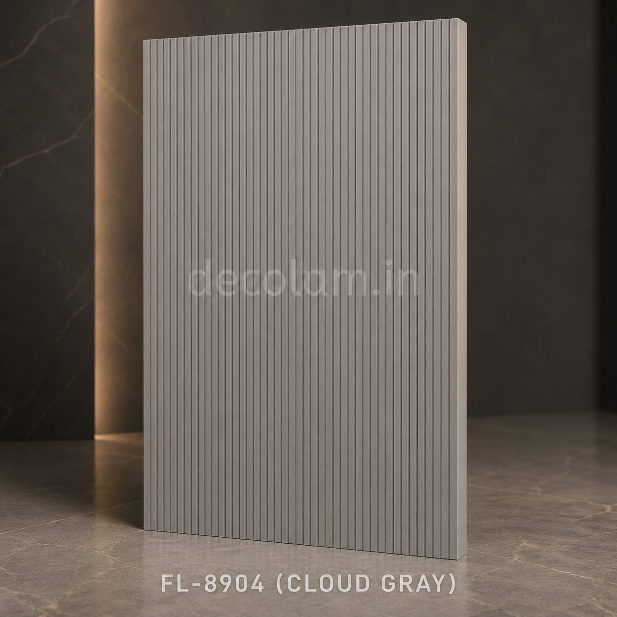 Decolam Fluted Series FL-8904 Cloud Gray Acrylic Laminate image 1