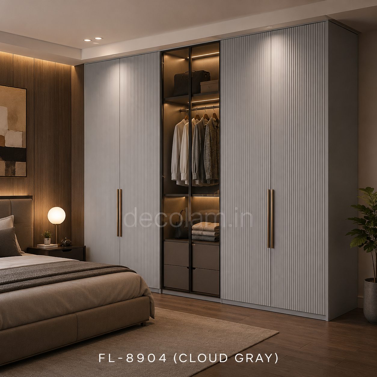 Decolam Fluted Series FL-8904 Cloud Gray Acrylic Laminate image 3