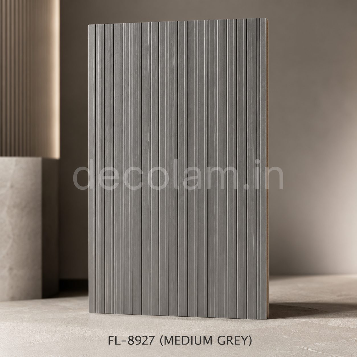 Decolam Fluted Series FL-8927 Medium Grey Acrylic Laminate image 1