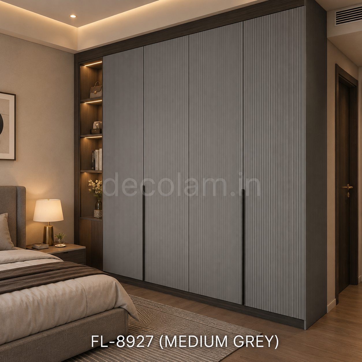 Decolam Fluted Series FL-8927 Medium Grey Acrylic Laminate image 3
