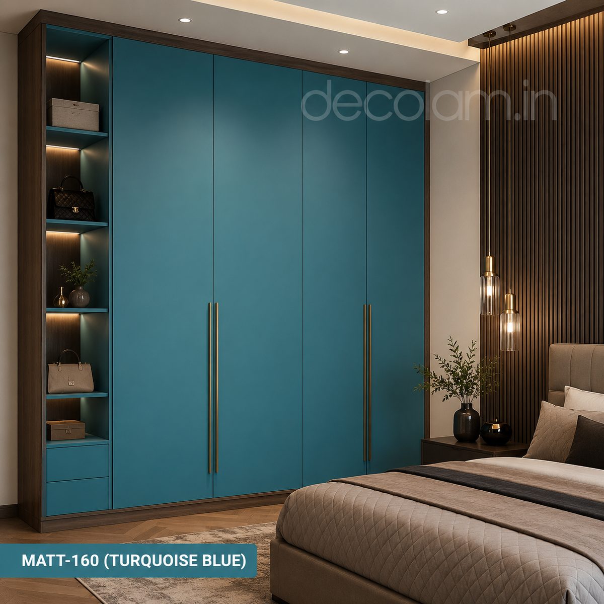 Decolam Matte Series MATT-160 Turquoise Blue Acrylic Laminate image 2