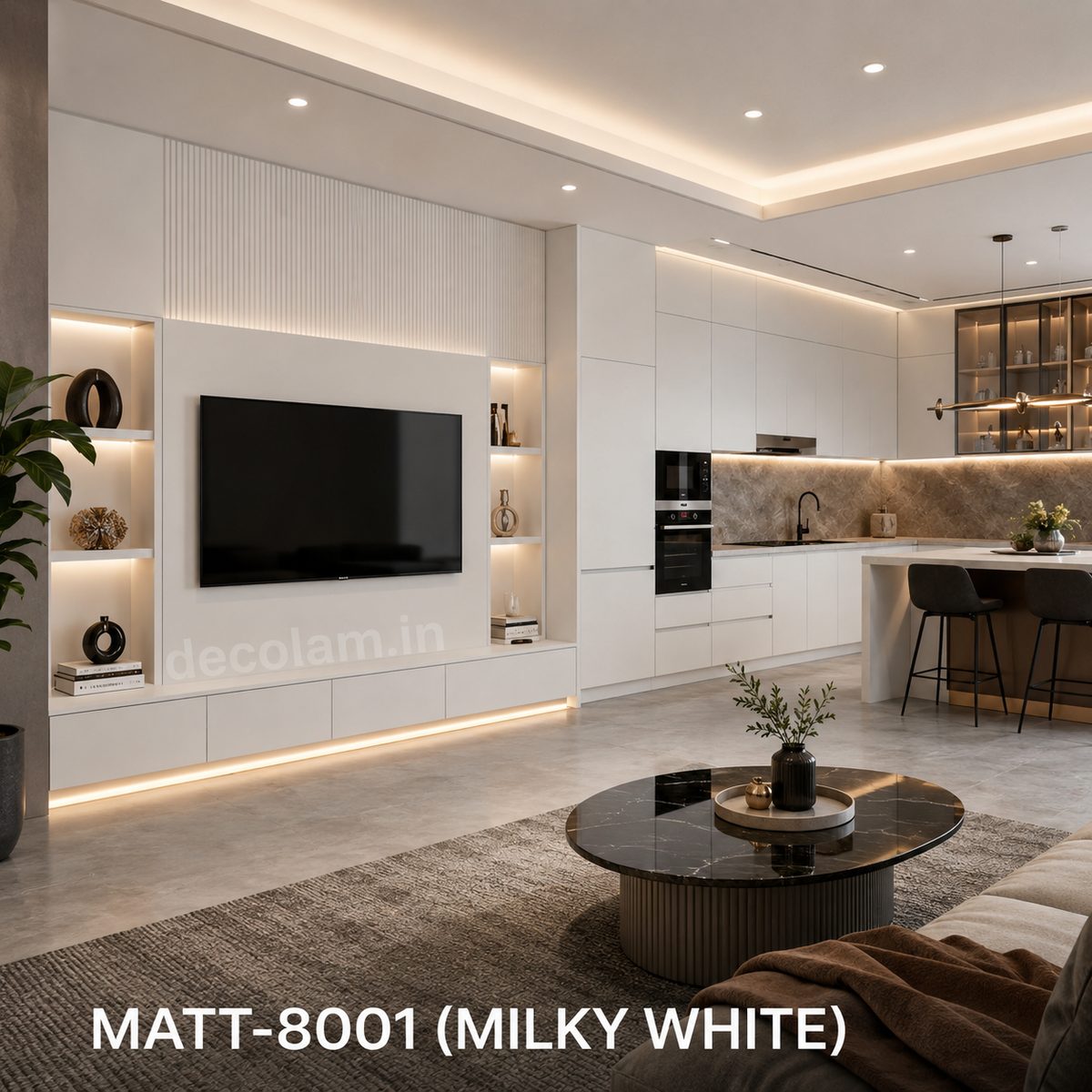 Decolam Matte Series MATT-8001 Milky White Acrylic Laminate image 3