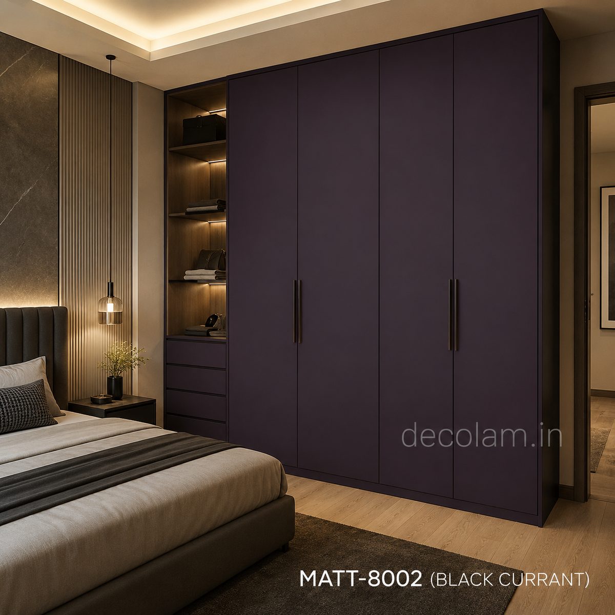Decolam Matte Series MATT-8002 Black Currant Acrylic Laminate image 2