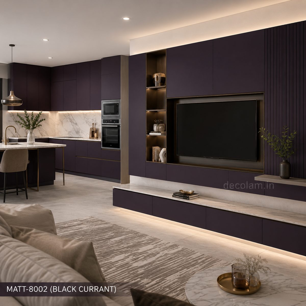 Decolam Matte Series MATT-8002 Black Currant Acrylic Laminate image 3