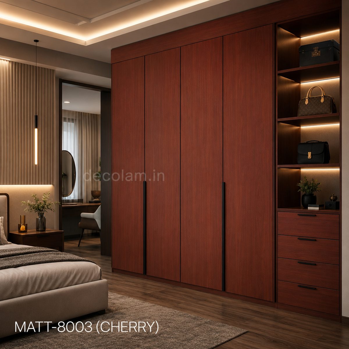 Decolam Matte Series MATT-8003 Cherry Acrylic Laminate image 2