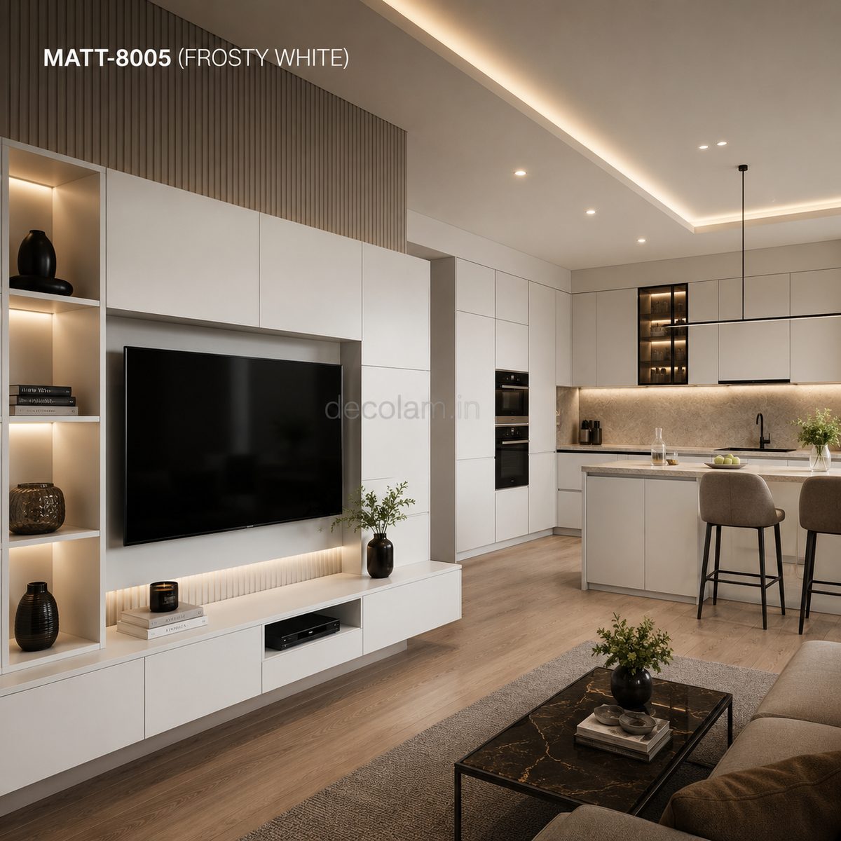 Decolam Matte Series MATT-8005 Frosty White Acrylic Laminate image 3