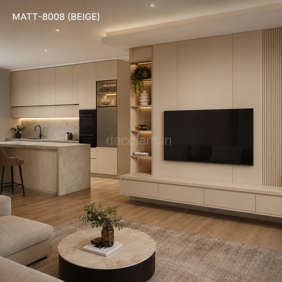 Decolam Matte Series MATT-8008 Beige Acrylic Laminate image 3