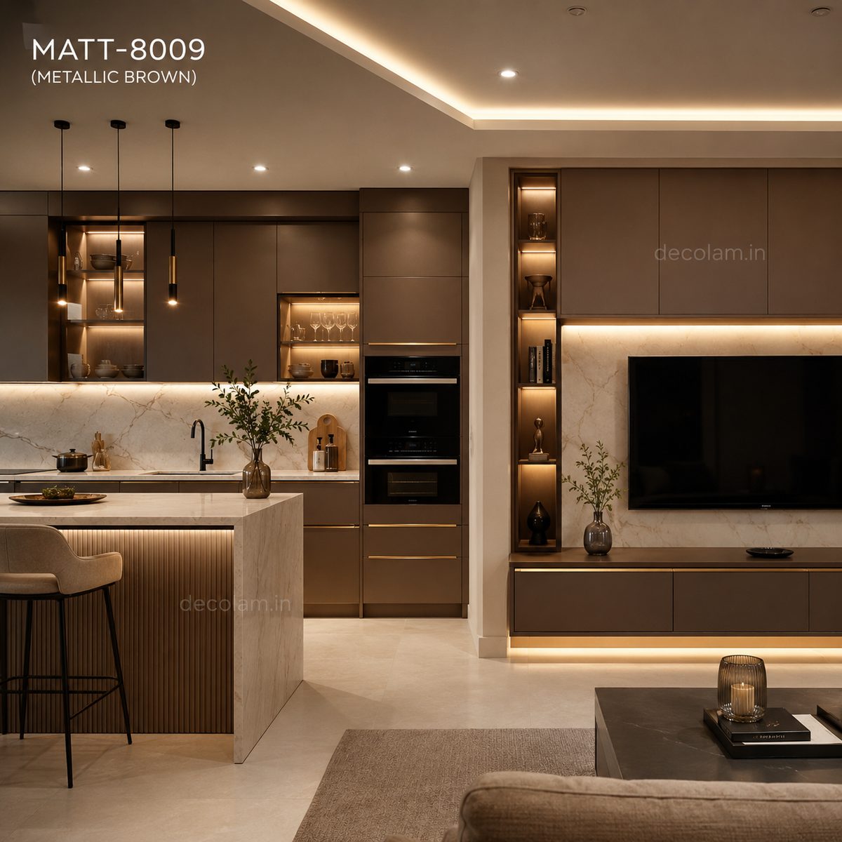 Decolam Matte Series MATT-8009 Metallic Brown Acrylic Laminate image 3