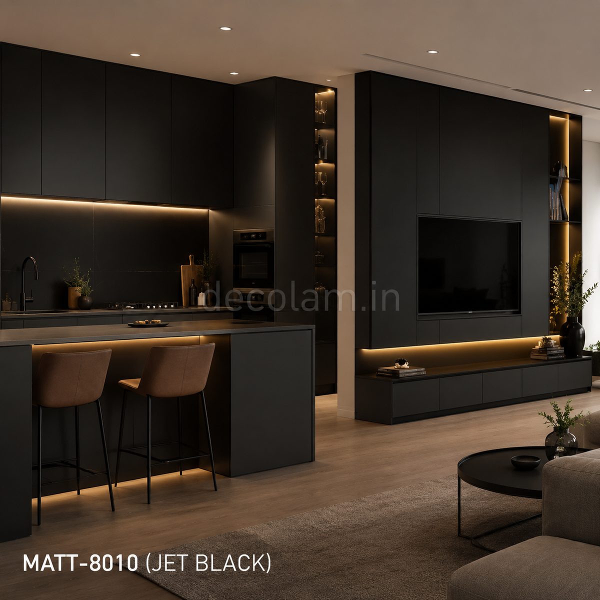 Decolam Matte Series MATT-8010 Jet Black Acrylic Laminate image 3