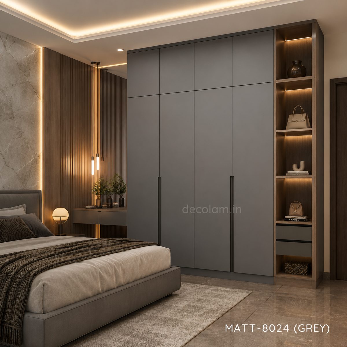 Decolam Matte Series MATT-8024 Grey Acrylic Laminate image 2