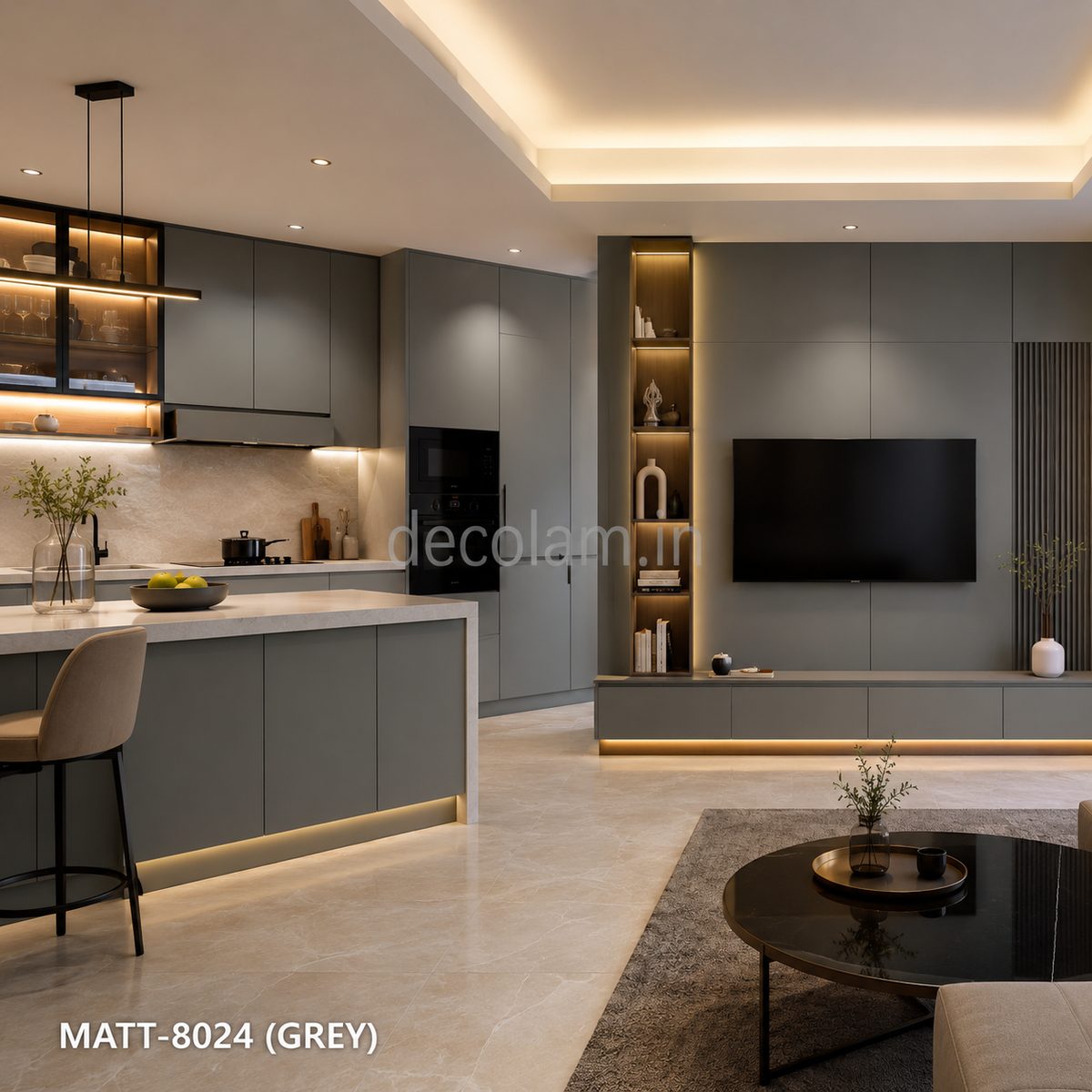 Decolam Matte Series MATT-8024 Grey Acrylic Laminate image 3