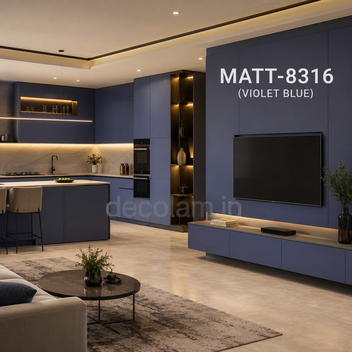 Decolam Matte Series MATT-8316 Violet Blue Acrylic Laminate image 3