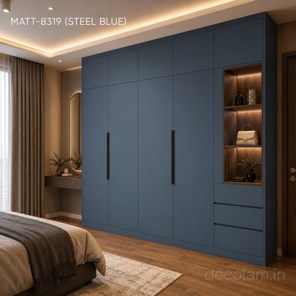 Decolam Matte Series MATT-8319 Steel Blue Acrylic Laminate image 2