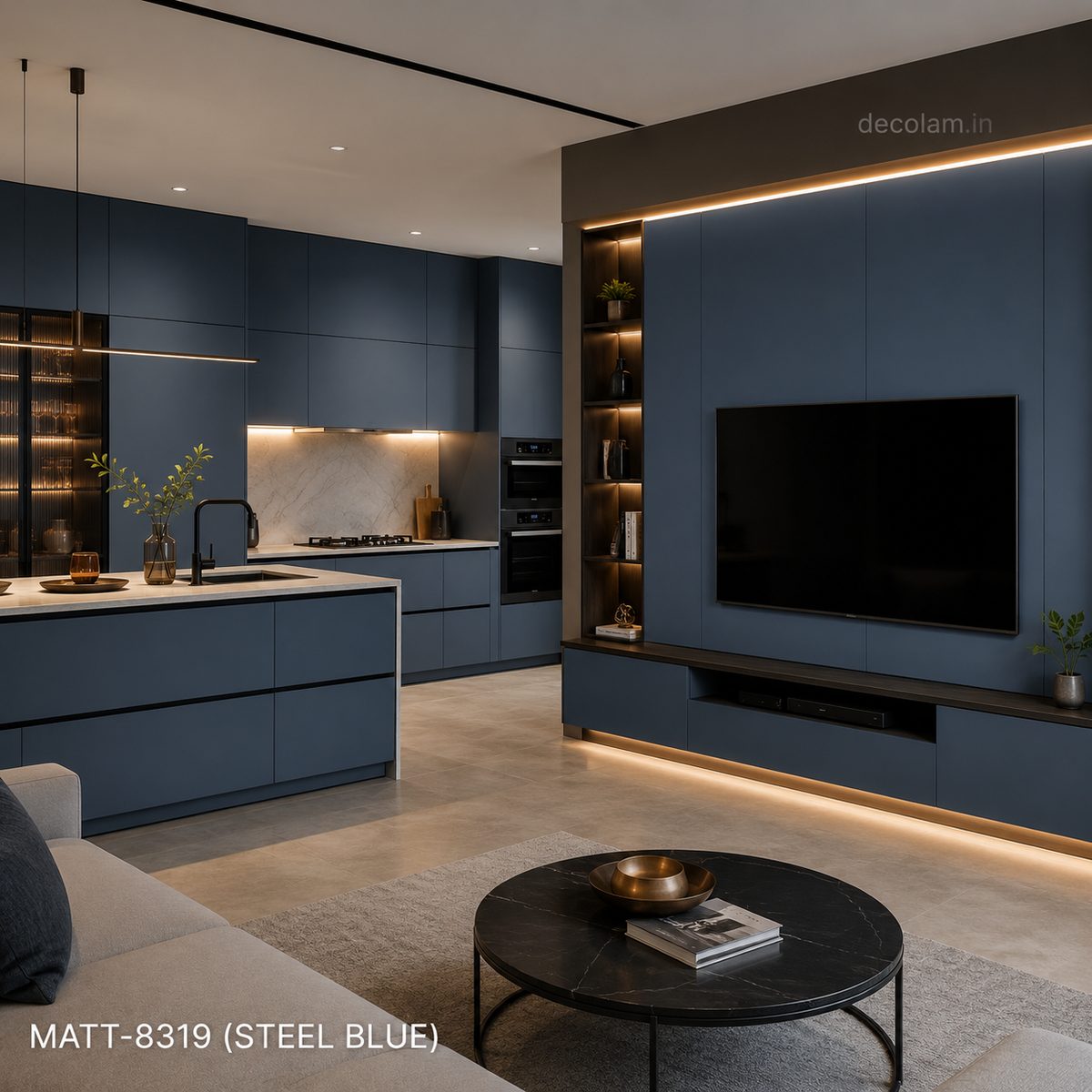 Decolam Matte Series MATT-8319 Steel Blue Acrylic Laminate image 3