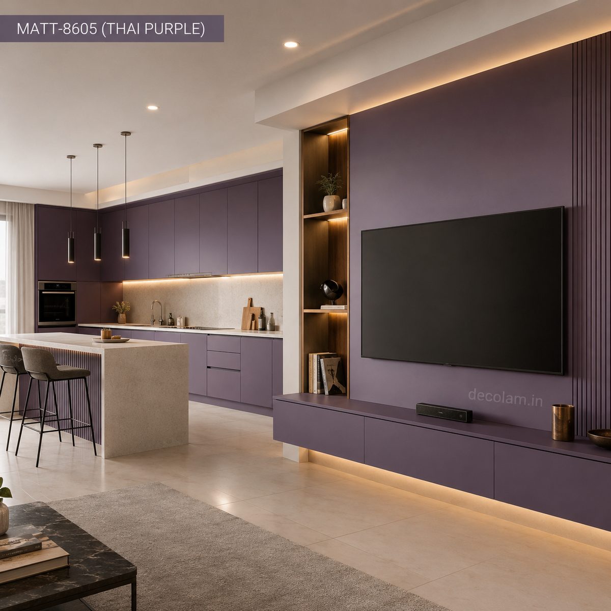 Decolam Matte Series MATT-8605 Thai Purple Acrylic Laminate image 3