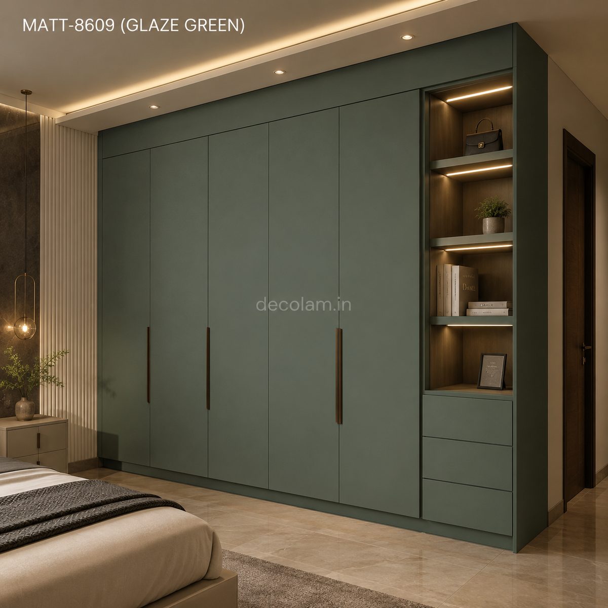 Decolam Matte Series MATT-8609 Glaze Green Acrylic Laminate image 2