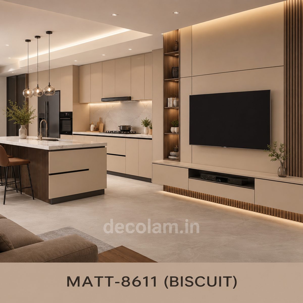 Decolam Matte Series MATT-8611 Biscuit Acrylic Laminate image 3