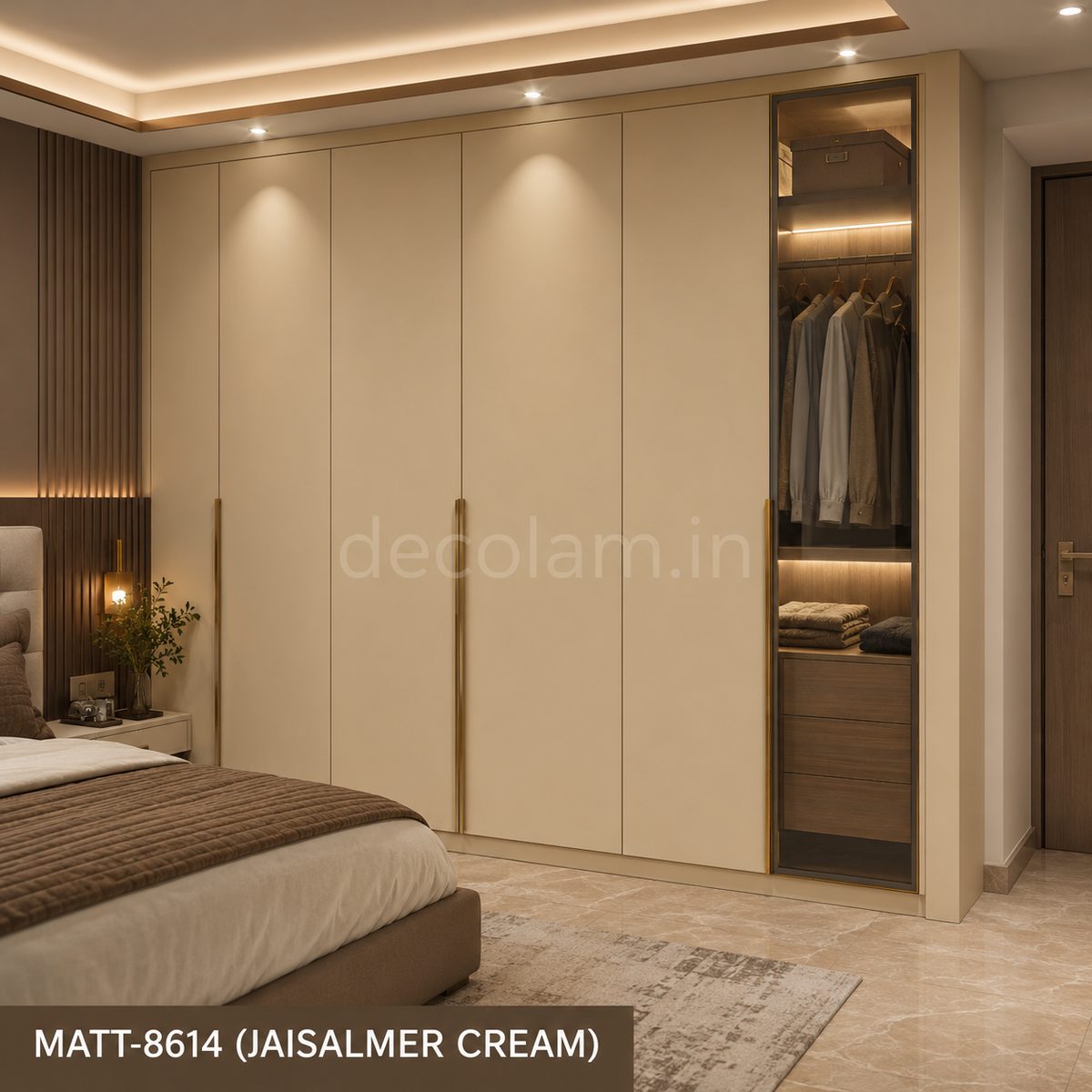 Decolam Matte Series MATT-8614 Jaisalmer Cream Acrylic Laminate image 2
