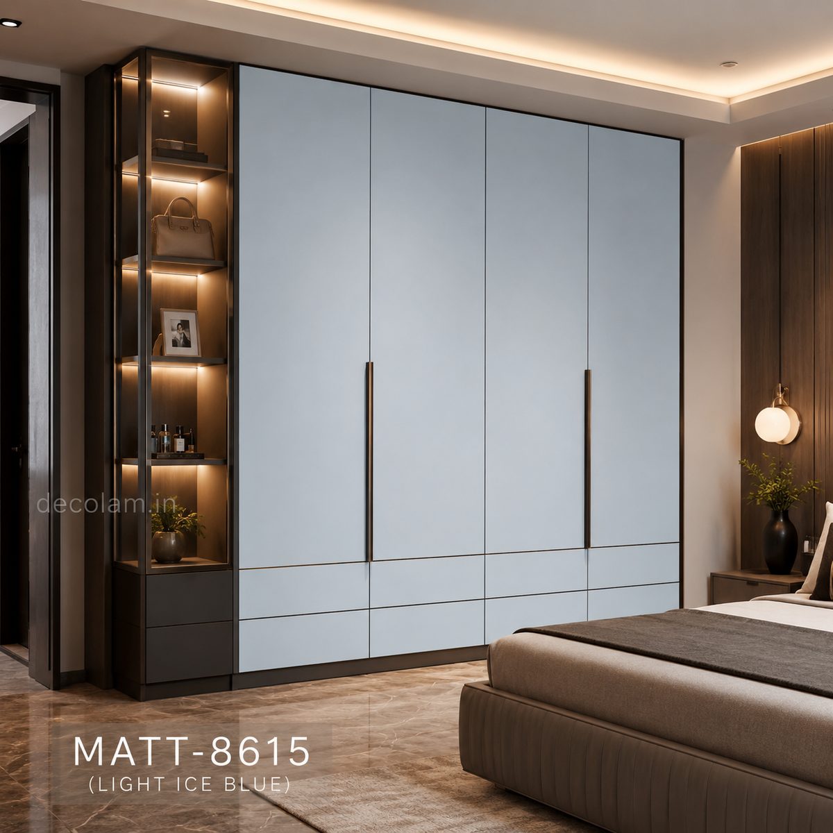 Decolam Matte Series MATT-8615 Light Ice Blue Acrylic Laminate image 2