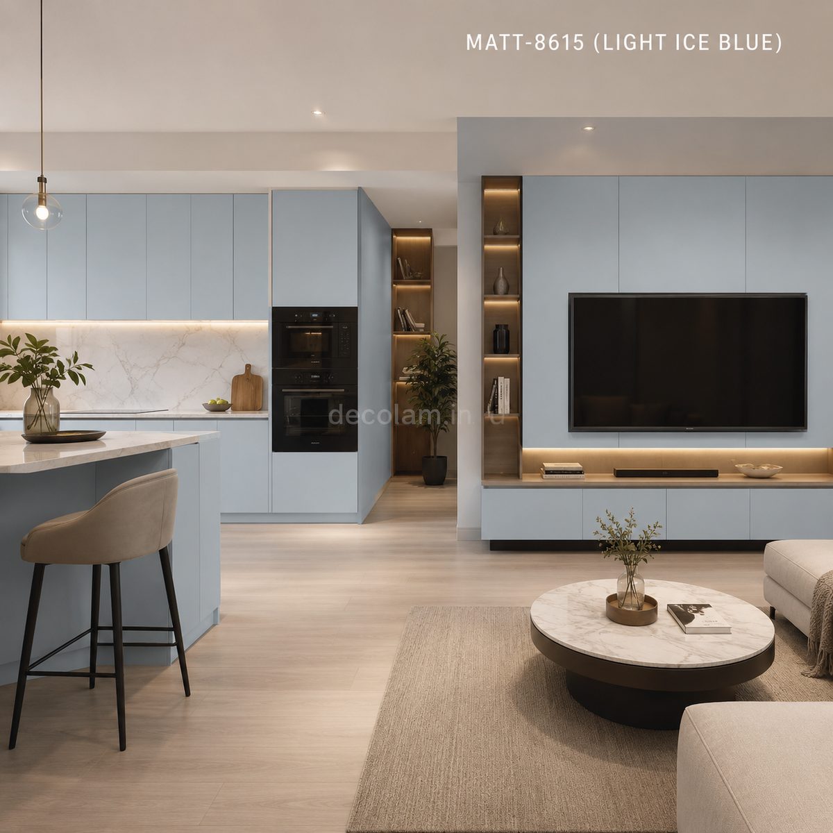 Decolam Matte Series MATT-8615 Light Ice Blue Acrylic Laminate image 3