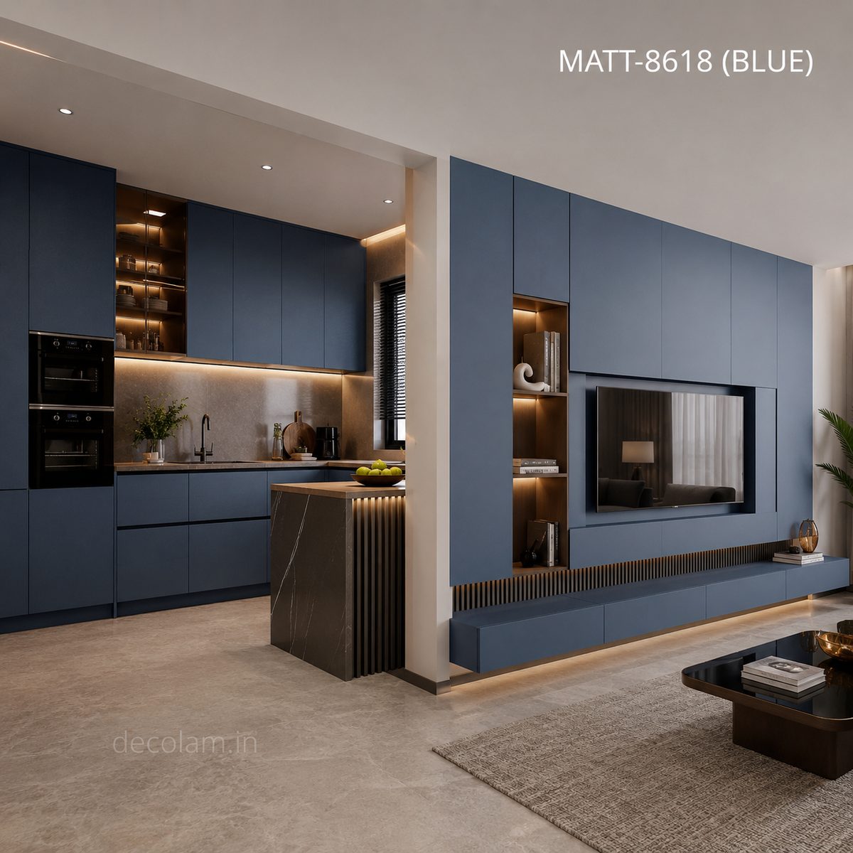 Decolam Matte Series MATT-8618 Blue Acrylic Laminate image 3