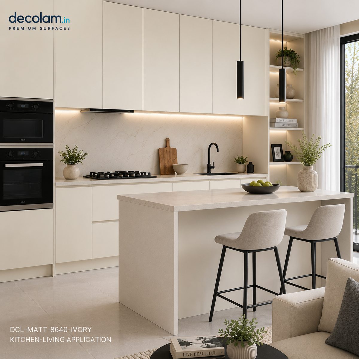 Decolam Matte Series MATT-8640 Ivory Acrylic Laminate image 3