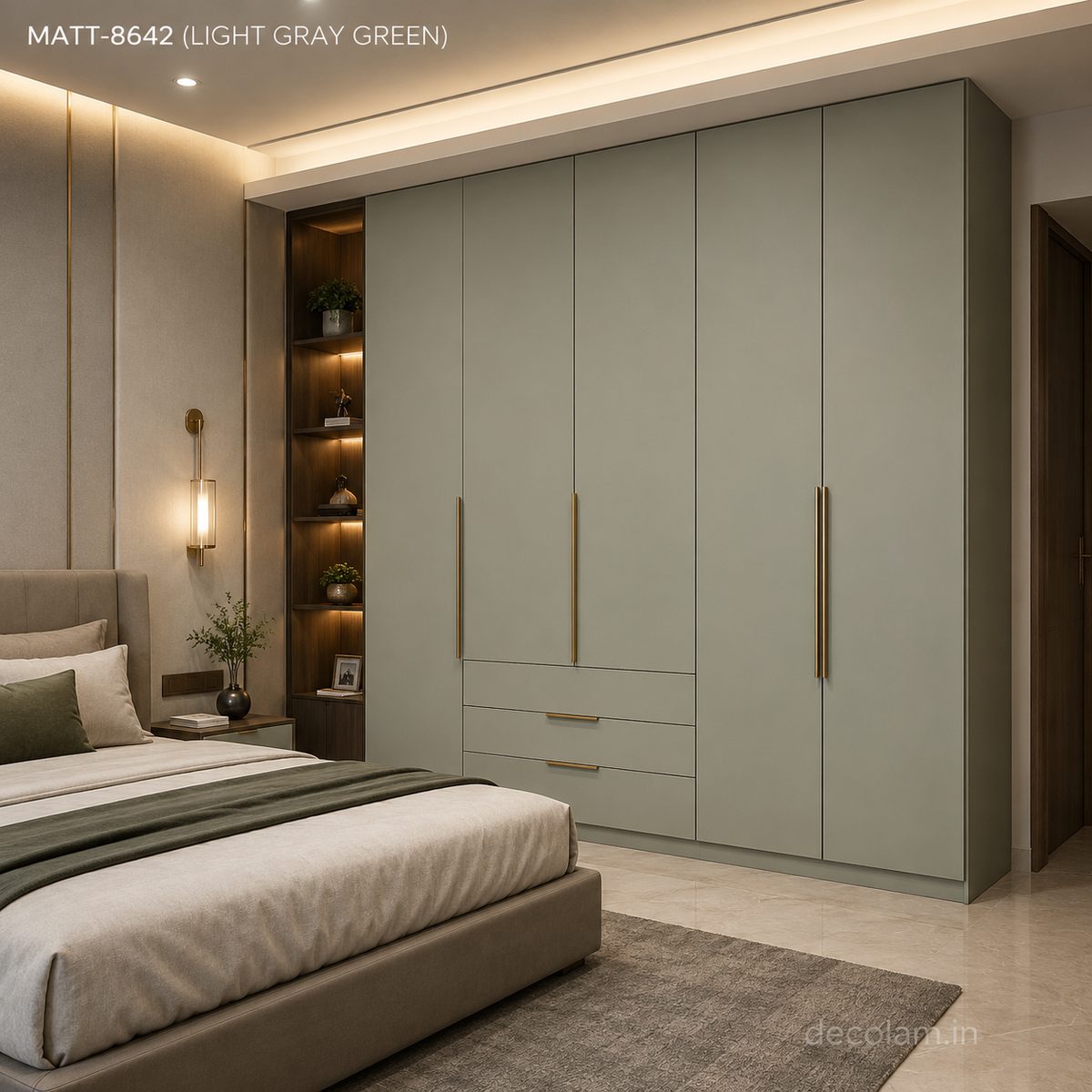 Decolam Matte Series MATT-8642 Light Gray Green Acrylic Laminate image 2