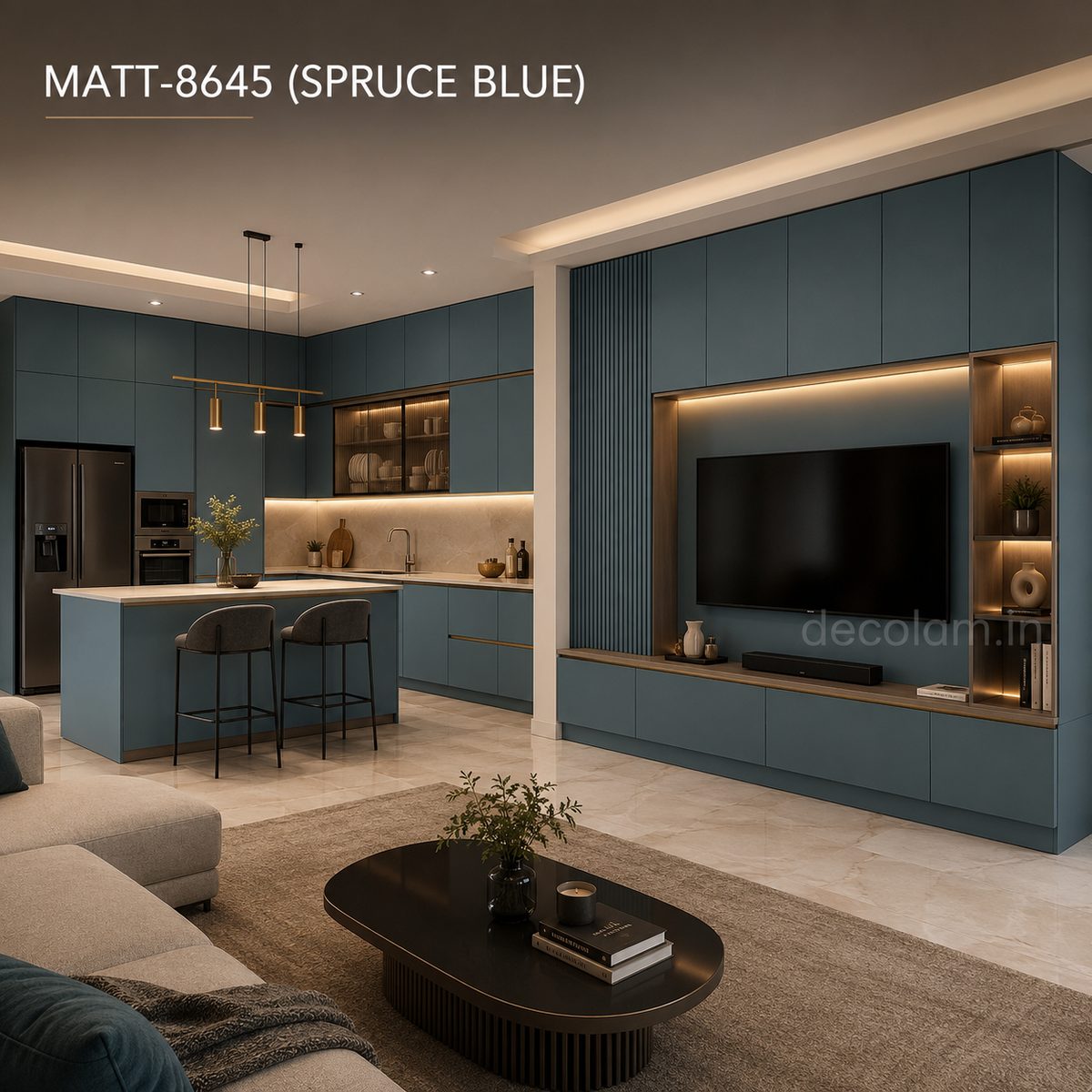 Decolam Matte Series MATT-8645 Spruce Blue Acrylic Laminate image 3