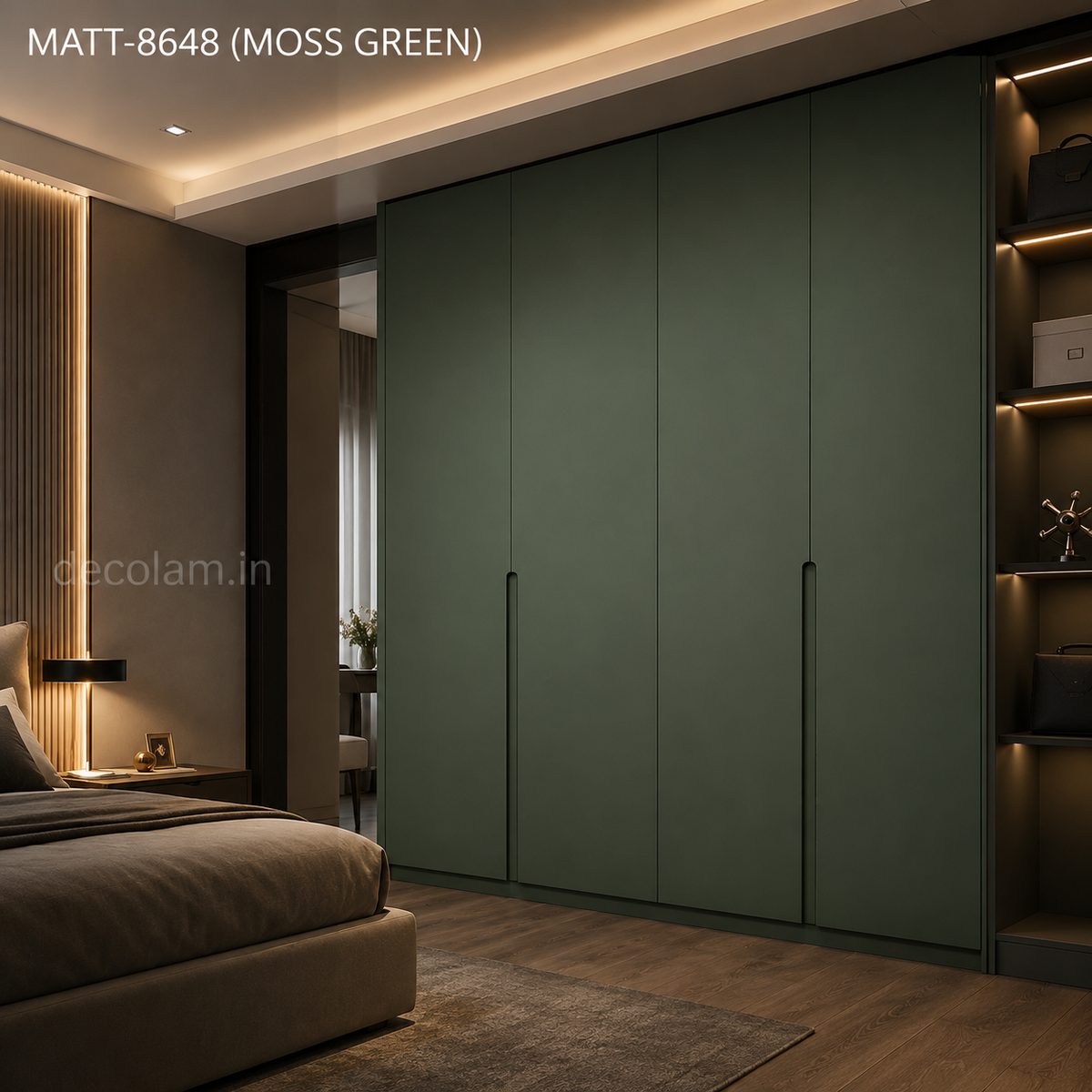 Decolam Matte Series MATT-8648 Moss Green Acrylic Laminate image 2