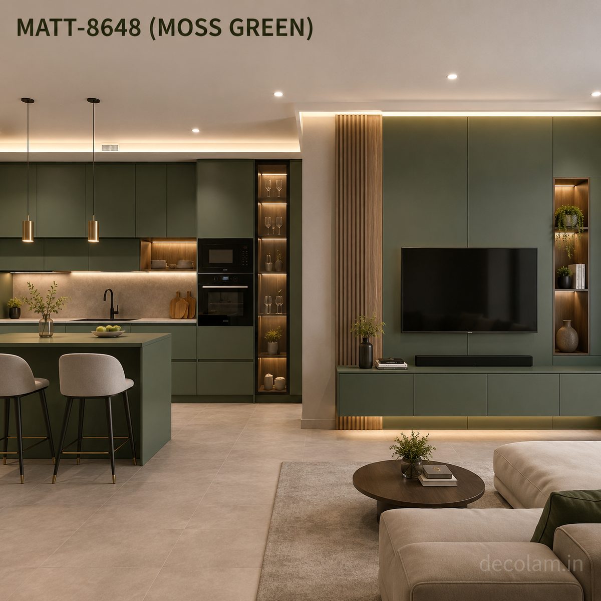 Decolam Matte Series MATT-8648 Moss Green Acrylic Laminate image 3