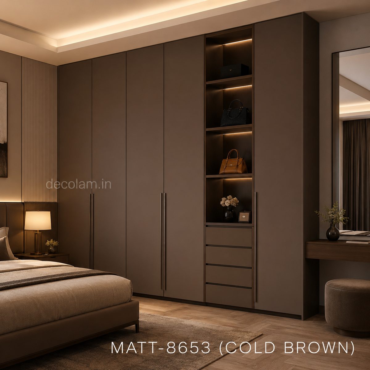 Decolam Matte Series MATT-8653 Cold Brown Acrylic Laminate image 2