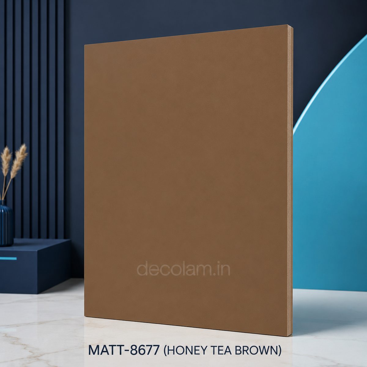 Decolam Matte Series MATT-8677 Honey Tea Brown Acrylic Laminate image 1