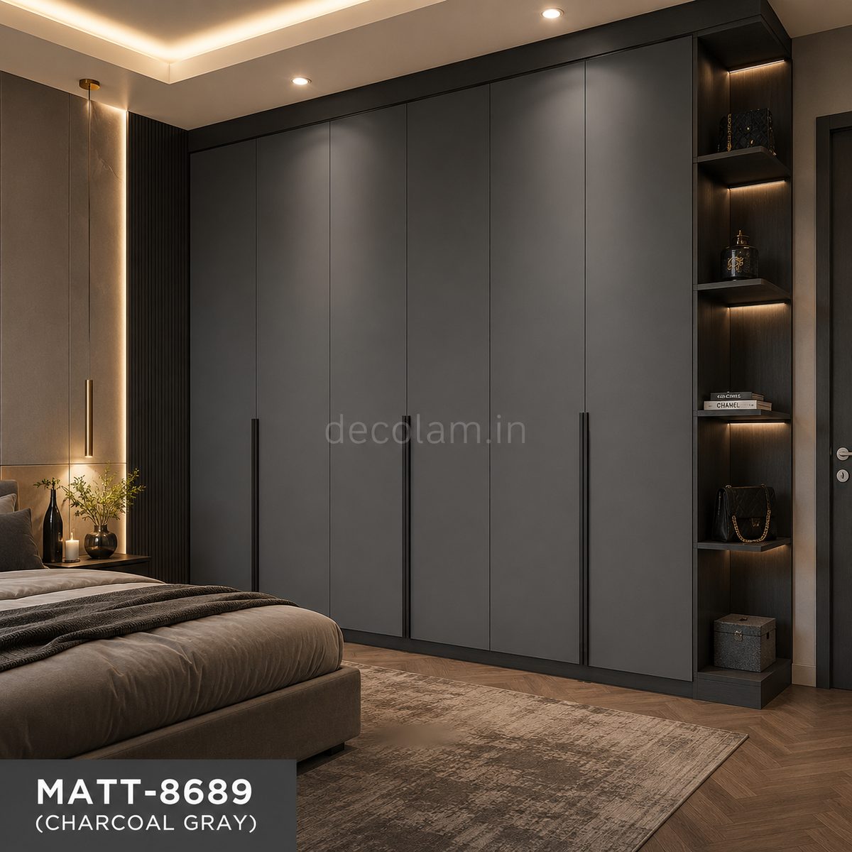 Decolam Matte Series MATT-8689 Charcoal Gray Acrylic Laminate image 2