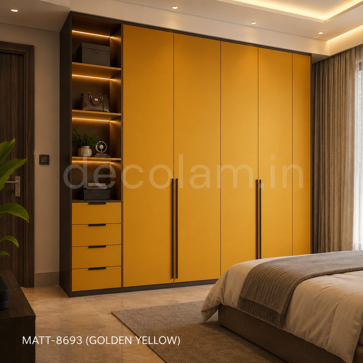Decolam Matte Series MATT-8693 Golden Yellow Acrylic Laminate image 2